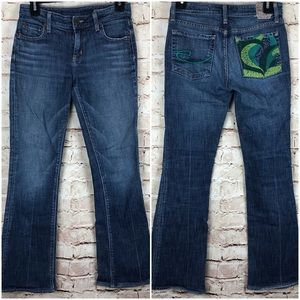 •Chip & Pepper• Olivia Green Embroidery Jeans